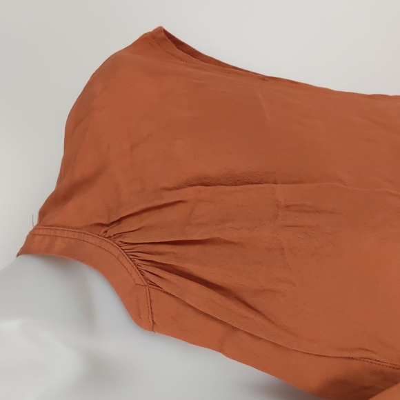 Witchery Womens Top Size XS Orange Sleeveless V-Neck Button Detail Lyocell Blend - Picture 5 of 14